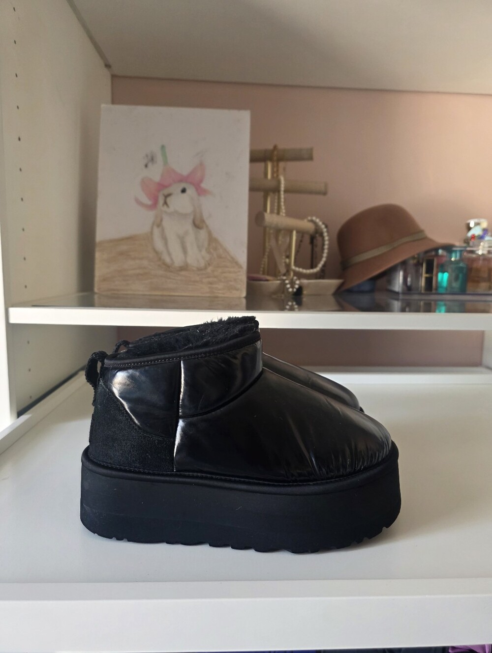 UGG Women’s Black Quilted Platform Ankle Booties